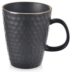 shumee Črna keramična skodelica za pitje kave, čaja, zelišč, pijač, velika 420 ml