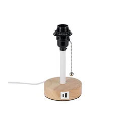Brilagi - Stona lampa sa USB portom TABLON 1xE27/25W/230V hrast/bela