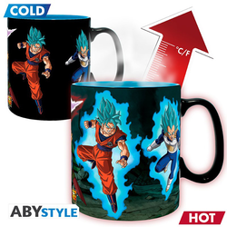 Termoreaktivna skodelica Dragon Ball Super - Saiyans vs Black 460 ml