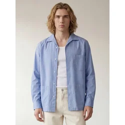 ARMIE Srajca The Adam Shirt svetlo modra