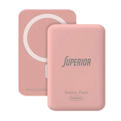 Superior Power Bank MagSafe 15W Wireless 5000mAh, Roze