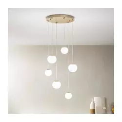 Ondaluce - LED luster na sajli SANTOS LED/48W/230V O 45 cm zlatna/bela