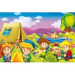 Art puzzle Lesena sestavljanka Curious Campers 25 kosov