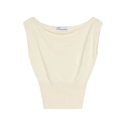 Bershka Top z naramnicami ecru
