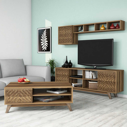 Hanah Home Set TV komoda i klub sto Inci, 4 komada, Orah