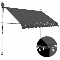 Tenda na ručno uvlačenje s LED svjetlima 300 cm antracit