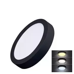 Solight WD172-B - LED plafonsko svetlo LED/18W/230V 3000/4000/6000K crne boje, okruglo