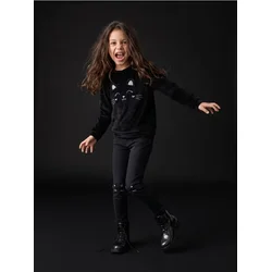Sinsay - Skinny jeggings sa vezom - crno