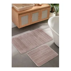 Lessentiel Maison Set prostirki za kupatilo Yeni Cizgili, 2 Komada, Smeđa