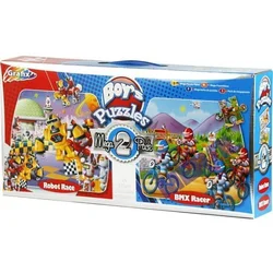 Grafix Panoramska sestavljanka Robot Race & BMX Racers 2x45 kosov