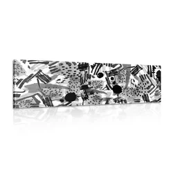 Slika črnobela pop art abstrakcija - 135x45