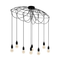 EGLO viseća lampa HOGSMILL 8xE27 115,5 cm crna 43322