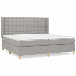 Vidaxl Box spring postelja z vzmetnico svetlo siva 200x200 cm blago