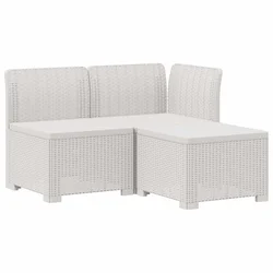 Sofa za vrt za 3 osobe sa izgledom rattan PP Bijela