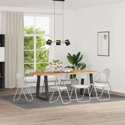 Sklopiva stolica 8 pcs Bijela i siva 48 x 43,5 x 81 cm