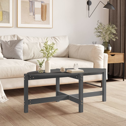 Stolić za kavu sivi 118 x 63 x 45 cm od masivne borovine