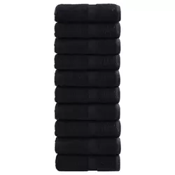 Premium ručnici za pranje SOLUND 10 kom. crni 30x30 cm 600 g/m2