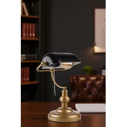 Opviq Stona lampa Banker, Zlatno-crna