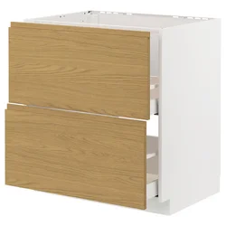 METOD / MAXIMERA Pod.element sudop. i 2front/2fioke, bela/Voxtorp im. hrastovine, 80x60 cm