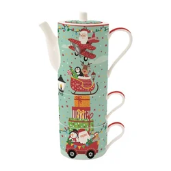 Tea serving set, porcelain, SANTAS FRIENDS - Nuova R2S brand