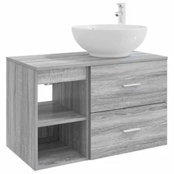 Set namještaja za kupaonicu 2 pcs Siva Sonoma Konstruirano drvo