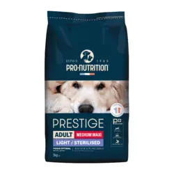 PRO-NUTRITION Suva hrana za pase Prestige Adult Medium/Maxi Light/Sterilised, 3kg