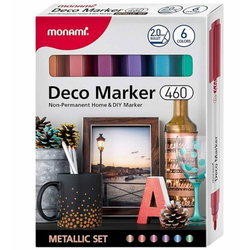 Rayher. Akrilni flomastri Monami, set 6, Metallic