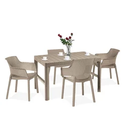 Komplet vrtnega pohištva Evyon 4+1 cappuccino