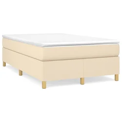 Vidaxl Posteljni okvir z vzmetmi krem 120x200 cm blago