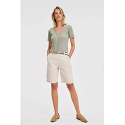 Marisse Beige Cotton Shorts With A Belt