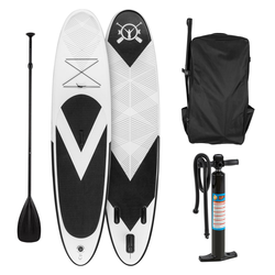 Klarfit Spreestar, crno-bijela, daska za veslanje na napuhavanje, SUP set, 300x10x71cm