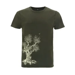 Life-Tree Majica Organic Fairwear Olive Tree zelena