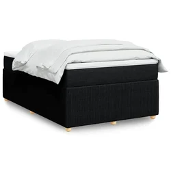 VIDAXL Box spring postelja z vzmetnico črna 120x190 cm blago