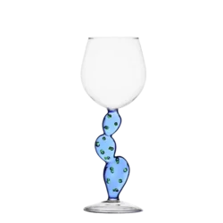 Kozarec za vino kaktus modre barve - 983058