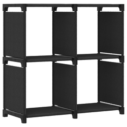 Police za izlaganje s 4 kocke od tkanine 69 x 30 x 72,5 cm crne