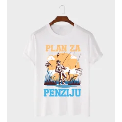 MAFIMI Muška majica Plan za penziju, Bela
