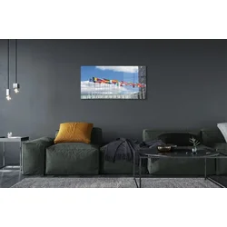 tulup.si Steklena slika Več zastave 100x50 cm 2 obešalnika