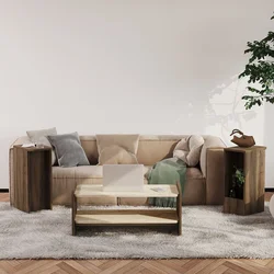 Hanah Home set klub stolova Amon, travertin / antik / orah
