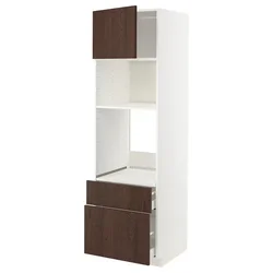 METOD/MAXIMERA Visoka omara za vgrad gspd aparate, bela/Sinarp rjava, 60x60x200 cm