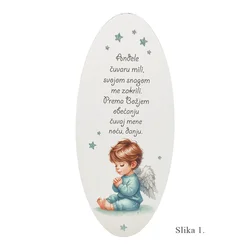 Poklon za krštenje – Slika s motivom anđela i molitvom “Anđele čuvaru mili” - 1. Anđele čuvaru - 1874