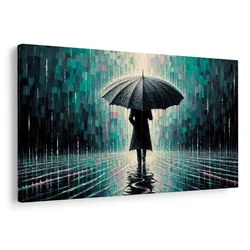 Slika deževen dan z dežnikom - 90x60