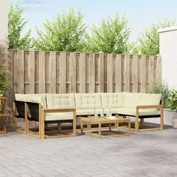 Set vanjskih sofa 7 pcs Bijela i krem 79 x 79 x 37 cm