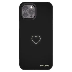 Silikonski črni ovitek za Apple iPhone 12 Pro Max - Heart