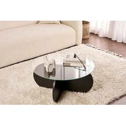 Hanah Home Klub sto Aeris, 75x35x75 cm, Crno-sivi