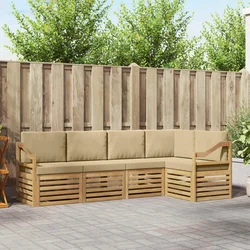 Set vanjskih sofa 5 pcs Bijela i bež 245 x 126,5 x 73 cm