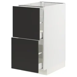 METOD / MAXIMERA Pod.element, 2fronta/2vis.fioke, bela/Nickebo boja antracita, mat, 40x60 cm