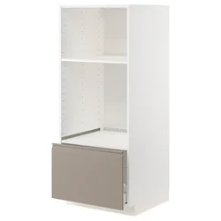 METOD / MAXIMERA Visoki element za ugradne uređaje, bela/Upplöv tamnobež, mat, 60x60x140 cm
