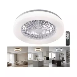 LED prigušiva plafonsko svetlo sa ventilatorom VENTELUX LED/24W/230V srebrno + daljinski upravljač