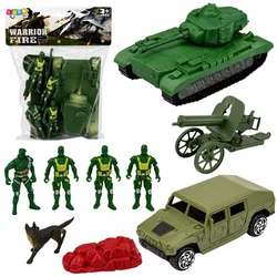 slomart LEAN TOYS Vojaški set, Tank, Vozilo, Top, Figurice, 13 kosov