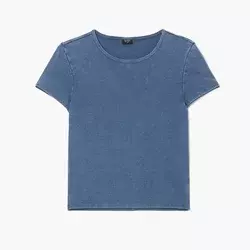 Cropp - Majica ispranog izgleda - navy